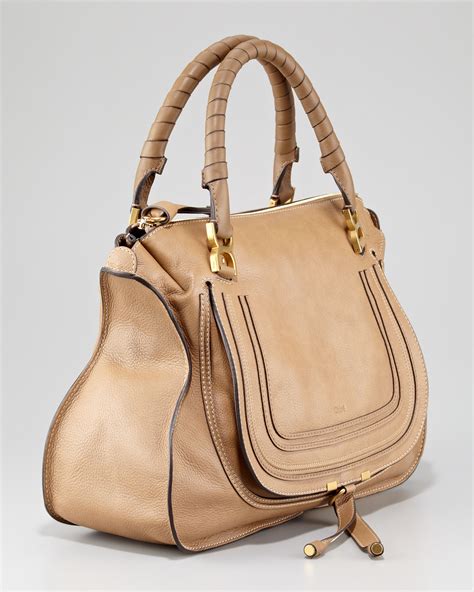 chloe marcie large shoulder bag tan